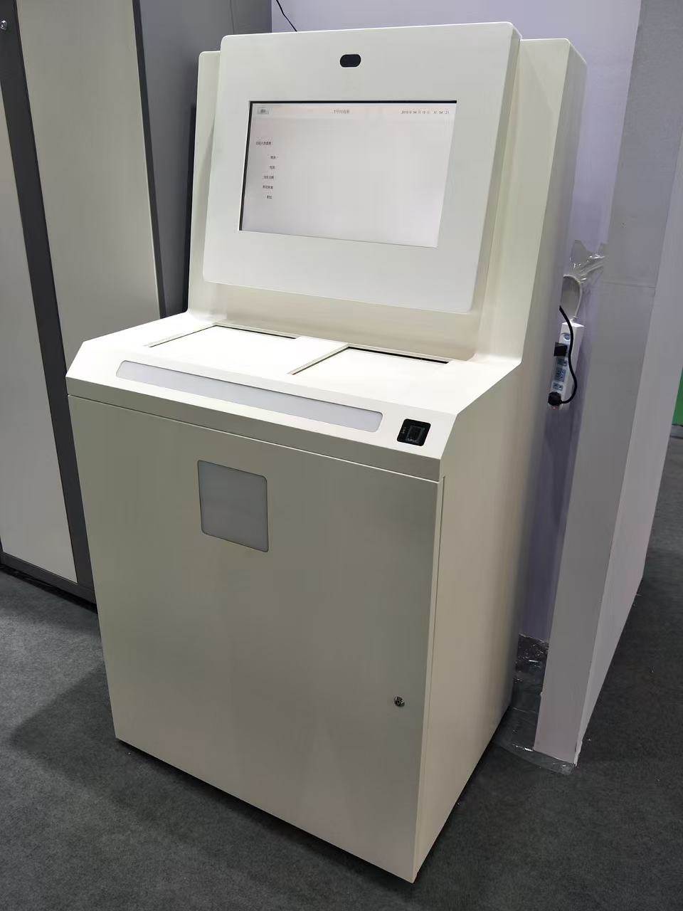 Medical recycling cabinet with lockable compartments