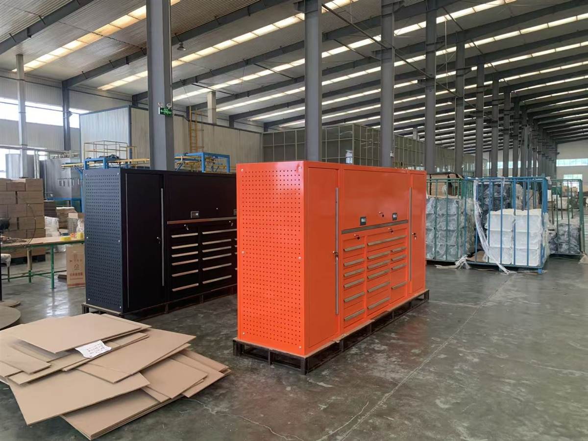 Orange combo tool cabinet with side panels